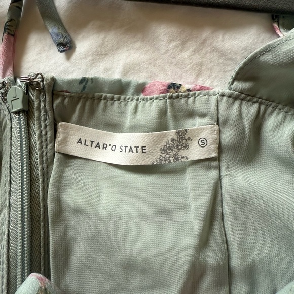 Altar'd State Sage Green Floral Dress - Picture 3 of 3